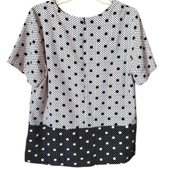 ❤️NWT CLASSIC BLACK/WHITE POLKA DOT TOP  LARGE - Picture 3 of 7